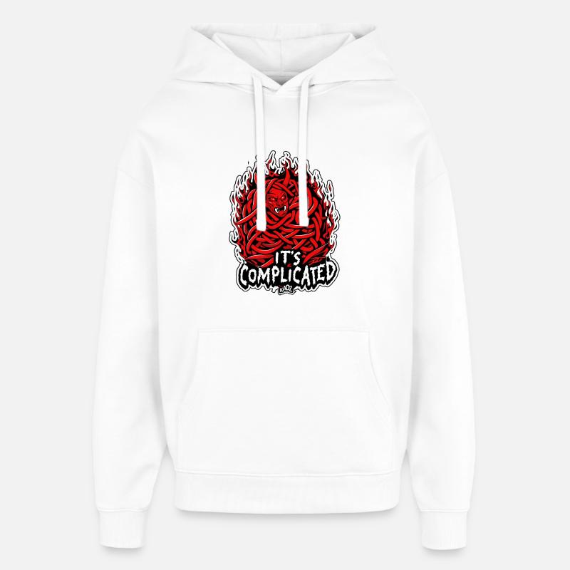 Démon de feu emmêlé : C’est compliqué - Sweat à capuche unisexe Stanley/Stella Oversized - blanc