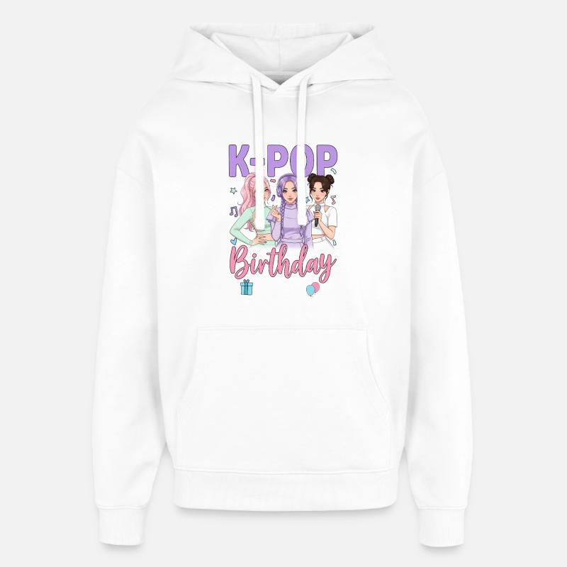 Équipe d’anniversaire K-Pop - Sweat à capuche unisexe Stanley/Stella Oversized - blanc