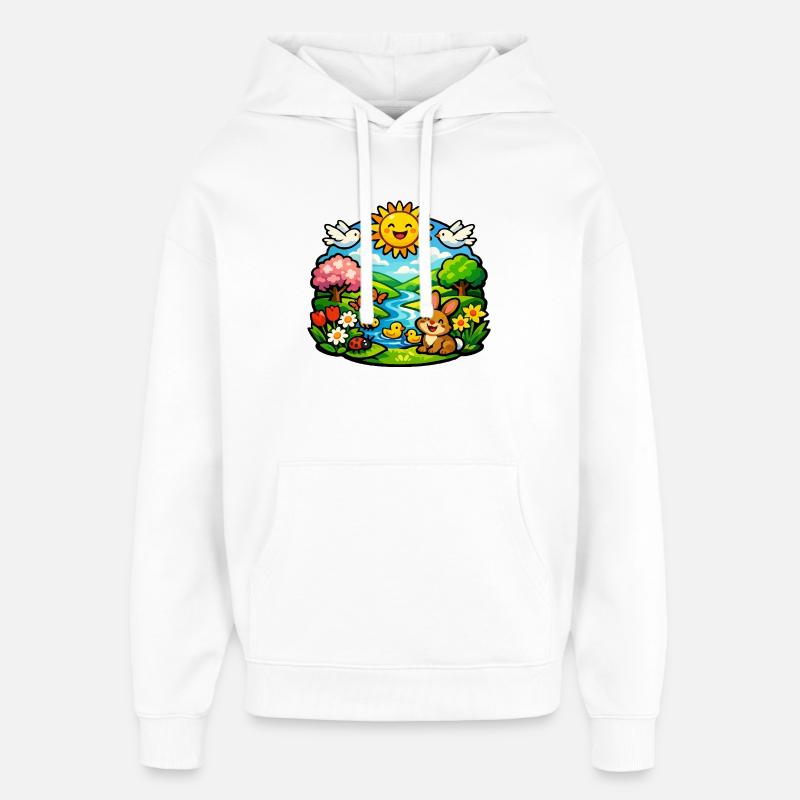Jardin de Rêve Soleil - Sweat à capuche unisexe Stanley/Stella Oversized - blanc