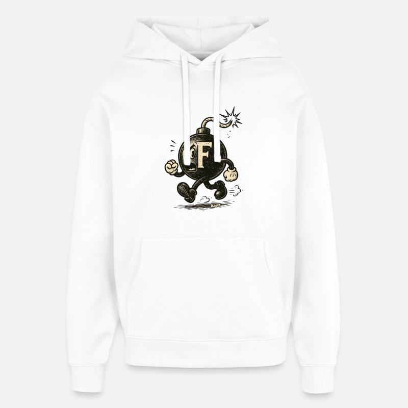 F-bombe Maskotbombe - Hættetrøje unisex Stanley/Stella Oversized - hvid