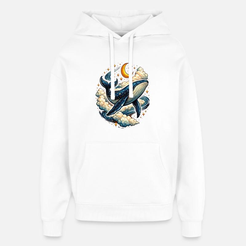 Baleine Céleste dans les Nuages - Sweat à capuche unisexe Stanley/Stella Oversized - blanc
