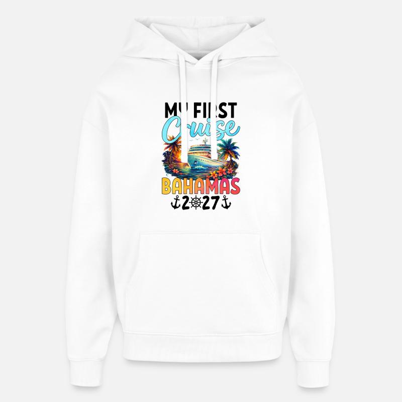 Ma première croisière aux Bahamas 2027 - Sweat à capuche unisexe Stanley/Stella Oversized - blanc