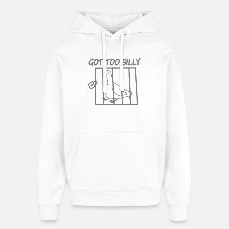 Pigeon trop bête dans la cage - Sweat à capuche unisexe Stanley/Stella Oversized - blanc