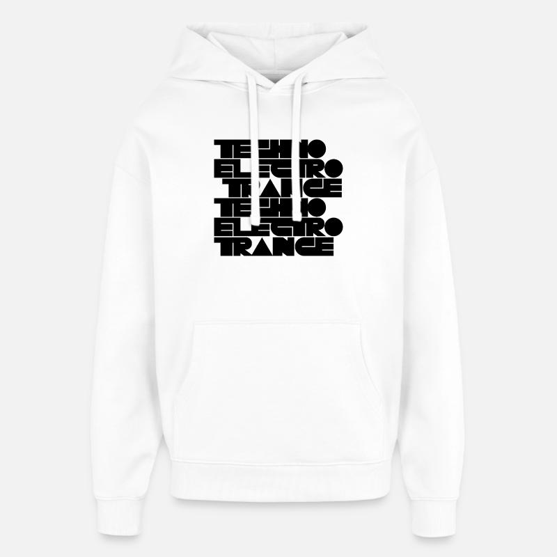 Musique techno électro trance - Sweat à capuche unisexe Stanley/Stella Oversized - blanc