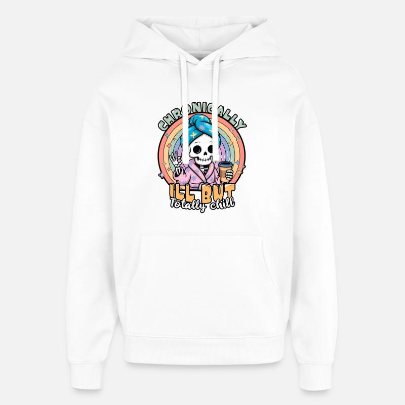 Fibromyalgie-Bewusstsein chronisch kranker Skelett - Oversized Unisex Hoodie von Stanley/Stella - Weiß