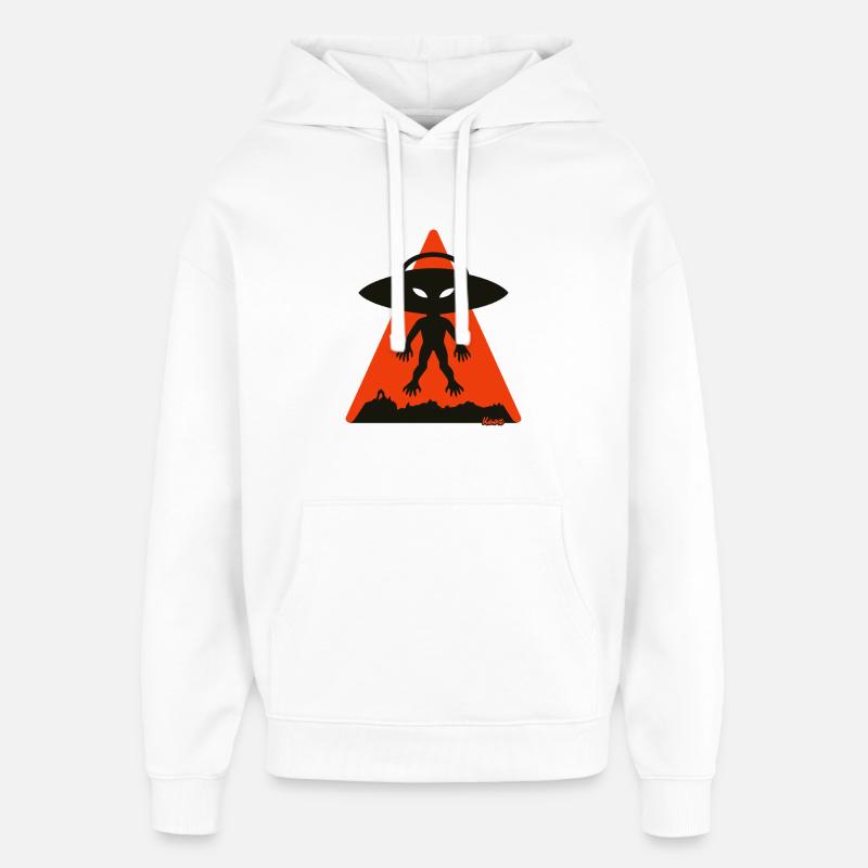 Alien Shadow Under Orange Triangle - Oversized Unisex Hoodie by Stanley/Stella - white