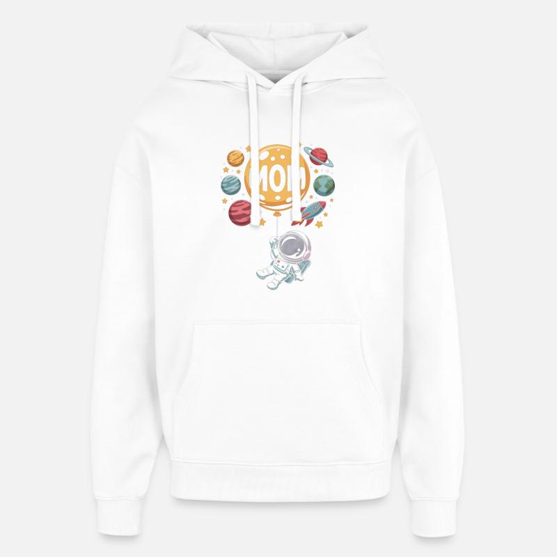 Moon Balloon MOM Aventure Spatiale - Sweat à capuche unisexe Stanley/Stella Oversized - blanc