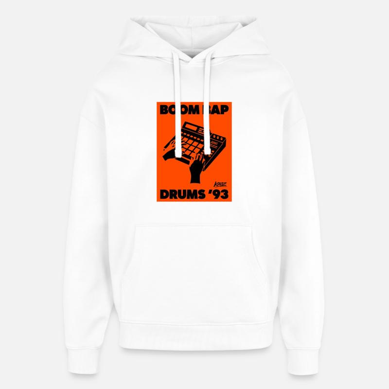 Boom Bap Drums '93 Retro - Oversized Unisex Hoodie by Stanley/Stella - white