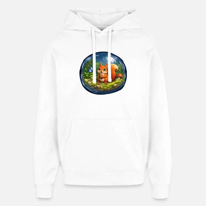 Märchenhörnchen in Glaskugel - Oversized Unisex Hoodie von Stanley/Stella - Weiß