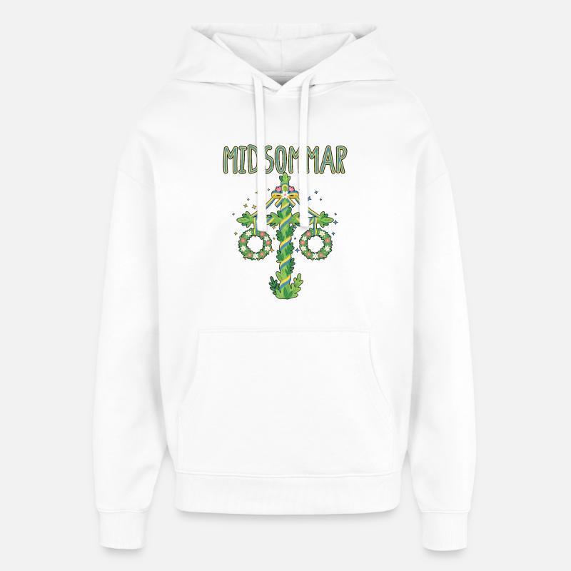 Litha Pagan Solstice d’été Midsommar - Sweat à capuche unisexe Stanley/Stella Oversized - blanc