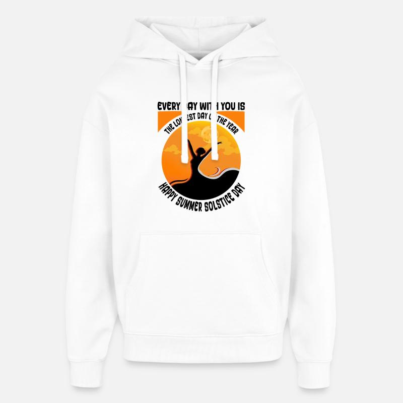 Litha Pagan Solstice d’été Midsommar - Sweat à capuche unisexe Stanley/Stella Oversized - blanc