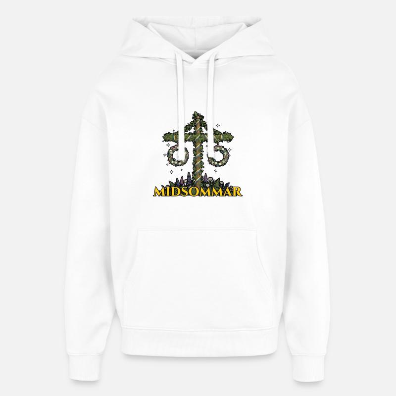 Litha Pagan Summer Solstice Midsummer Midsommar - Oversized Unisex Hoodie by Stanley/Stella - white