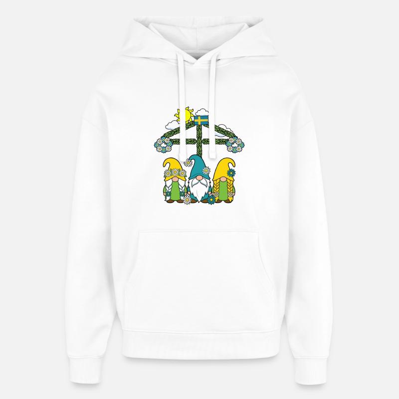 Litha Pagan Summer Solstice Midsummer Midsommar - Oversized Unisex Hoodie by Stanley/Stella - white