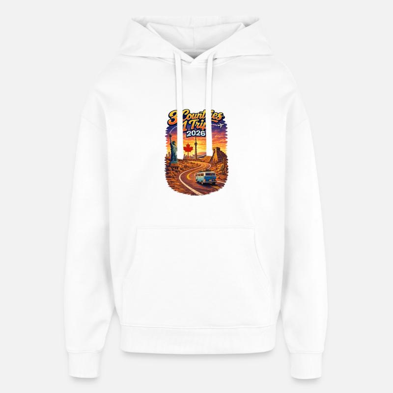 3 Countries 1 Trip 2026 - Oversized Unisex Hoodie von Stanley/Stella - Weiß
