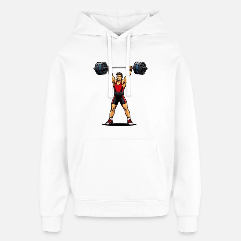 Haltérophile sous barre en force - Sweat à capuche unisexe Stanley/Stella Oversized - blanc