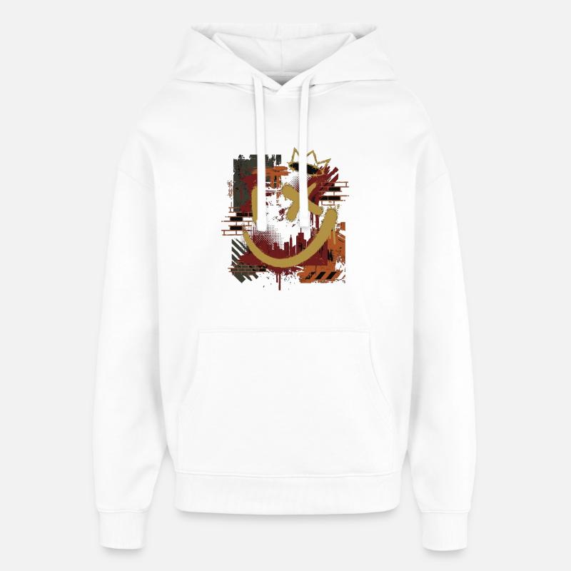 Graffiti Sourire Art de rue urbain - Sweat à capuche unisexe Stanley/Stella Oversized - blanc