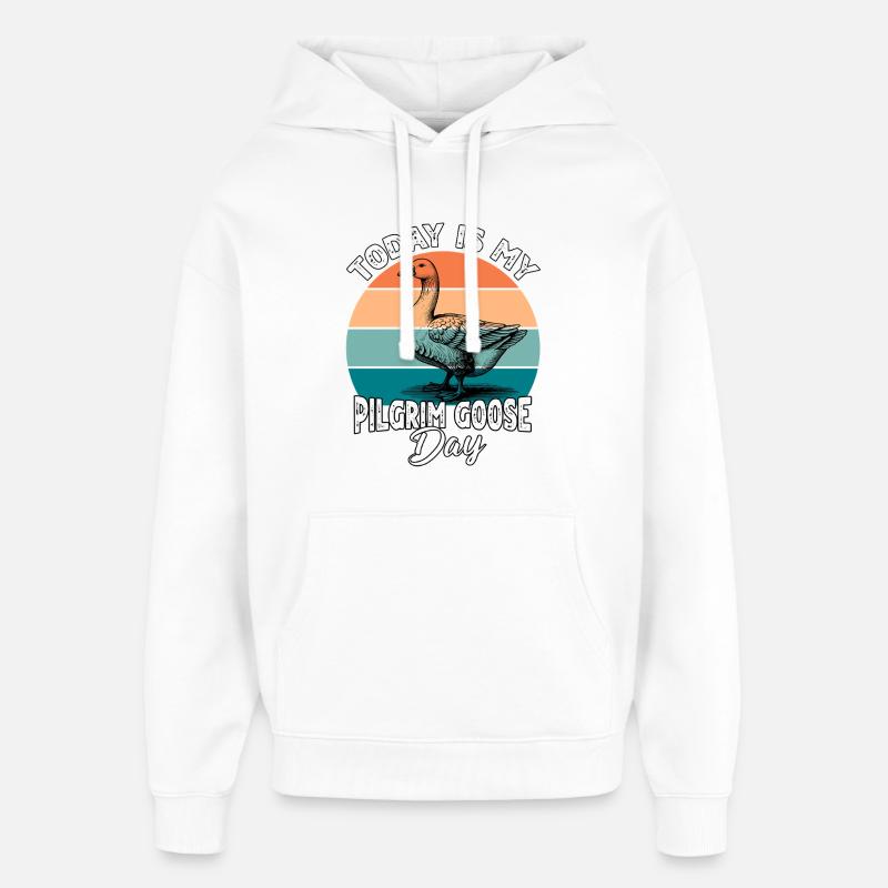 Pèlerin Gans Oie Pèlerine - Sweat à capuche unisexe Stanley/Stella Oversized - blanc