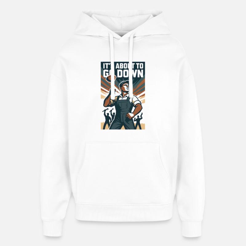 Ça va se passer | Pömpel Plombier - Sweat à capuche unisexe Stanley/Stella Oversized - blanc