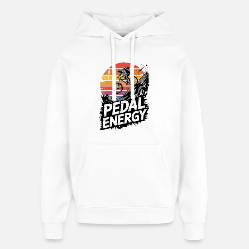 VTT, Descente, Action du cyclisme - Sweat à capuche unisexe Stanley/Stella Oversized - blanc