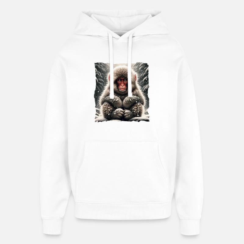 Singe des neiges de Schneeaffe - Sweat à capuche unisexe Stanley/Stella Oversized - blanc