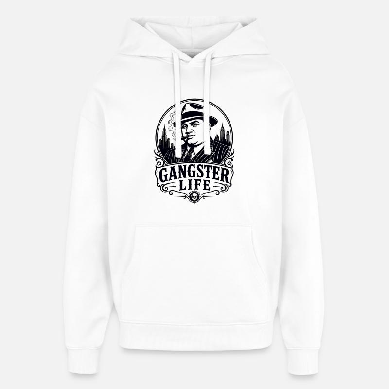 Vie de gangster Mafia Al Capone - Sweat à capuche unisexe Stanley/Stella Oversized - blanc