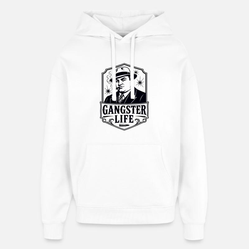 Vie de gangster Mafia Al Capone - Sweat à capuche unisexe Stanley/Stella Oversized - blanc