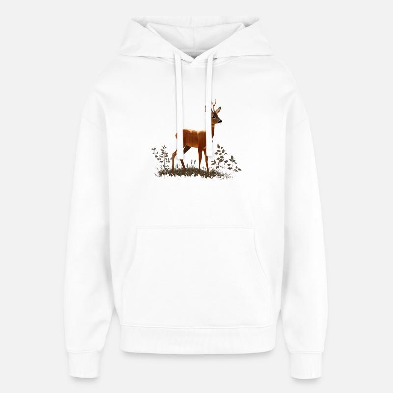 Chevreuil - Sweat à capuche unisexe Stanley/Stella Oversized - blanc