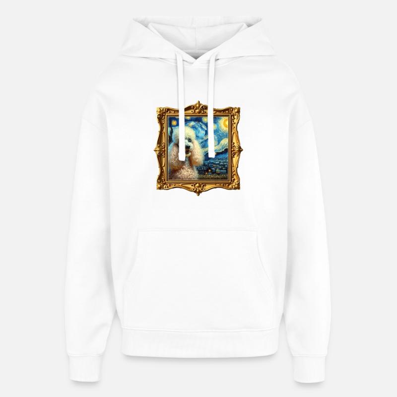 Nuit étoilée de caniche - Sweat à capuche unisexe Stanley/Stella Oversized - blanc