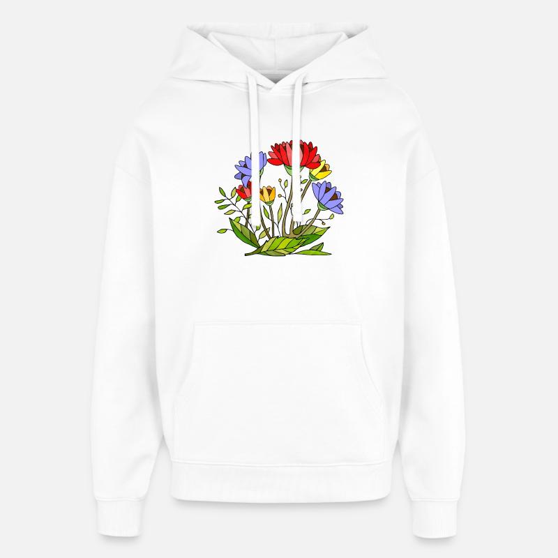 Blumen - Oversized Unisex Hoodie von Stanley/Stella - Weiß