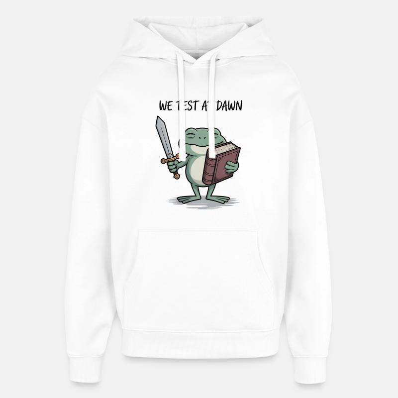 Chevalier Grenouille Aube - Sweat à capuche unisexe Stanley/Stella Oversized - blanc