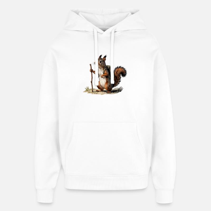 Naturforscher für Oldtimer-Eichhörnchenwanderer - Oversized Unisex Hoodie von Stanley/Stella - Weiß