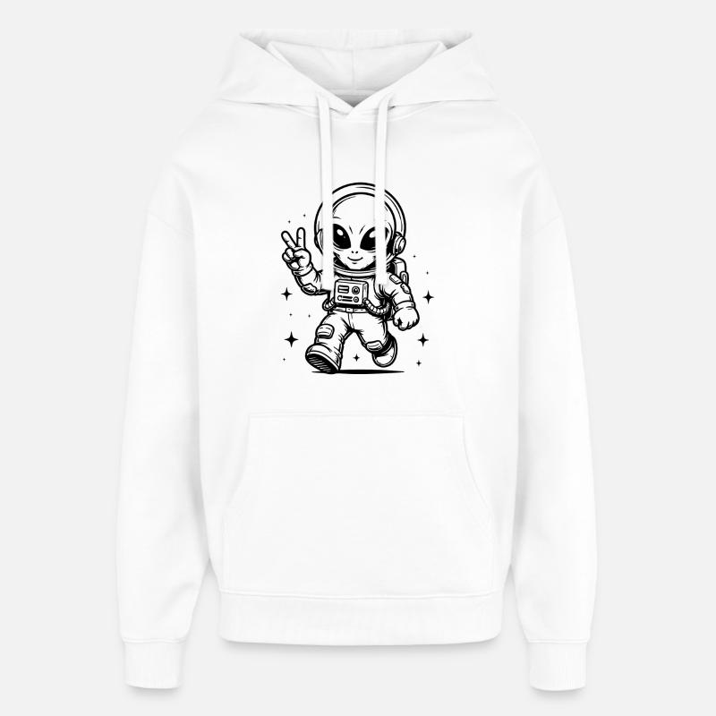 Astronaute Paix extraterrestre dans l’espace - Sweat à capuche unisexe Stanley/Stella Oversized - blanc