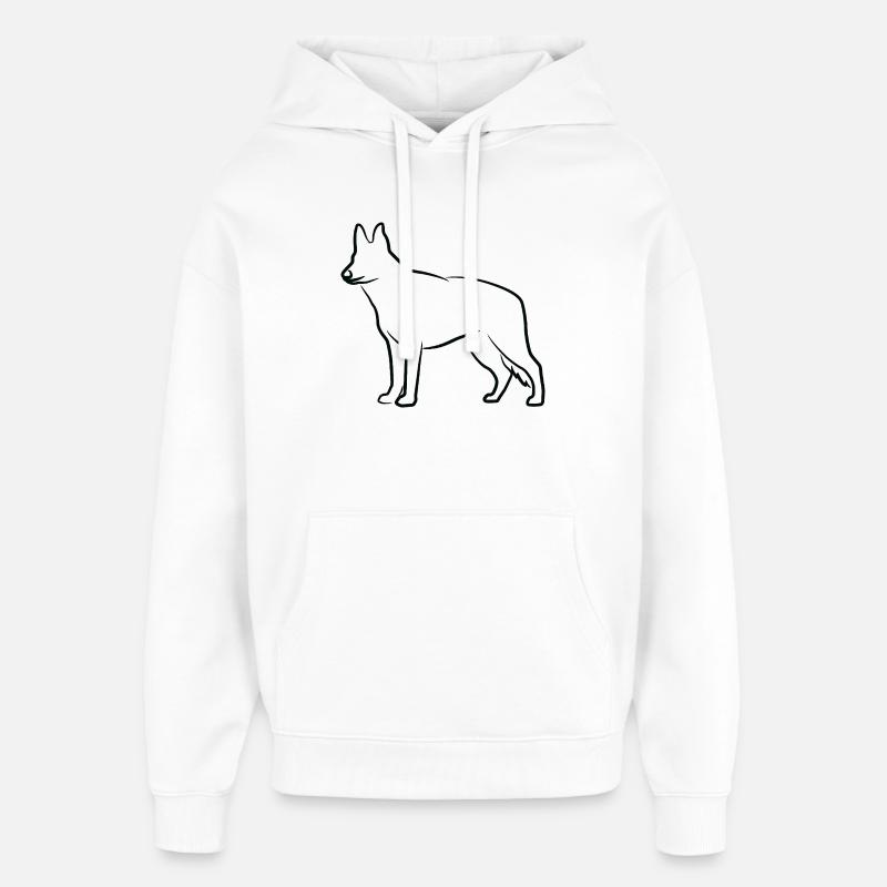 Sketch du berger allemand - Sweat à capuche unisexe Stanley/Stella Oversized - blanc