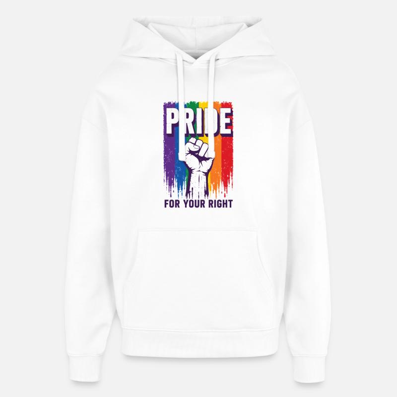 T-shirt Pride Rainbow Right Statement - Sweat à capuche unisexe Stanley/Stella Oversized - blanc
