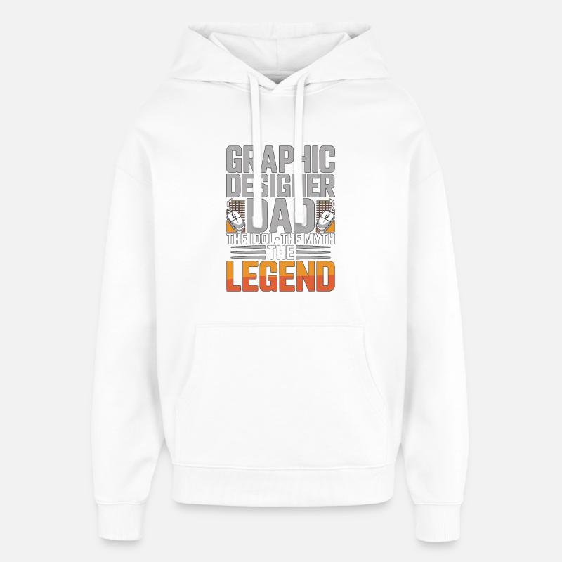 Graphiste Papa L’idole L’Artiste Visuel - Sweat à capuche unisexe Stanley/Stella Oversized - blanc