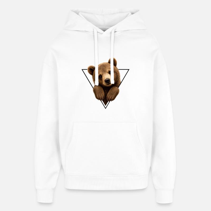 Ourson en triangle - Sweat à capuche unisexe Stanley/Stella Oversized - blanc