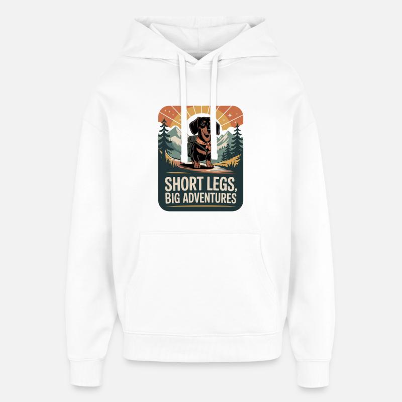 Teckel d’aventure - Sweat à capuche unisexe Stanley/Stella Oversized - blanc