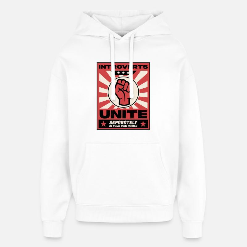Introverts unite - Oversized Unisex Hoodie by Stanley/Stella - white