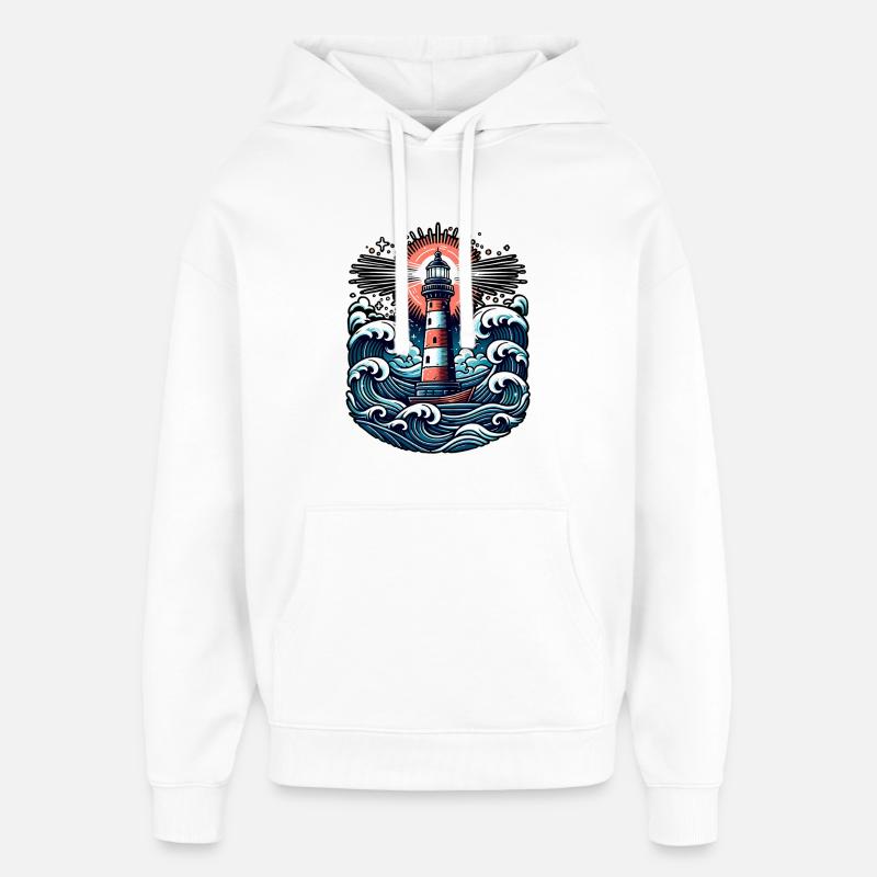 phare - Sweat à capuche unisexe Stanley/Stella Oversized - blanc