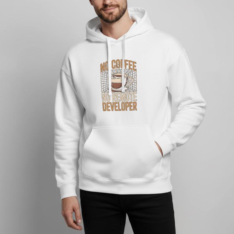 Remote Developer No Coffee Programmer Coffee Lover Oversized Unisex Hoodie by Stanley/Stella