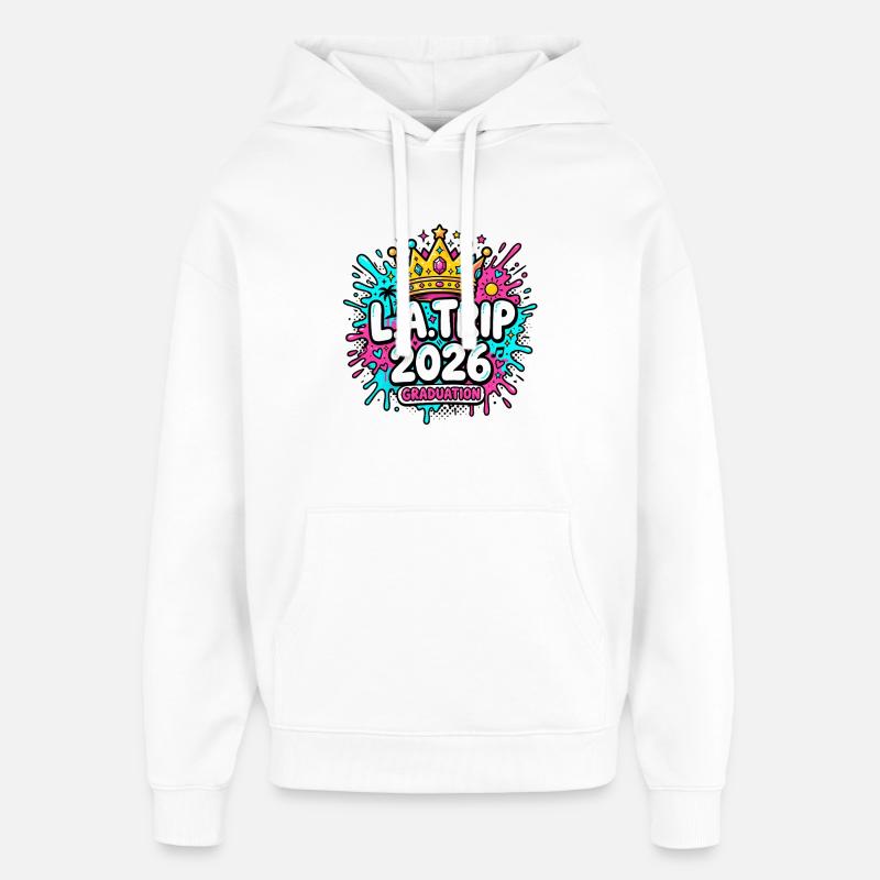 Voyage à LA 2026 - Sweat à capuche unisexe Stanley/Stella Oversized - blanc
