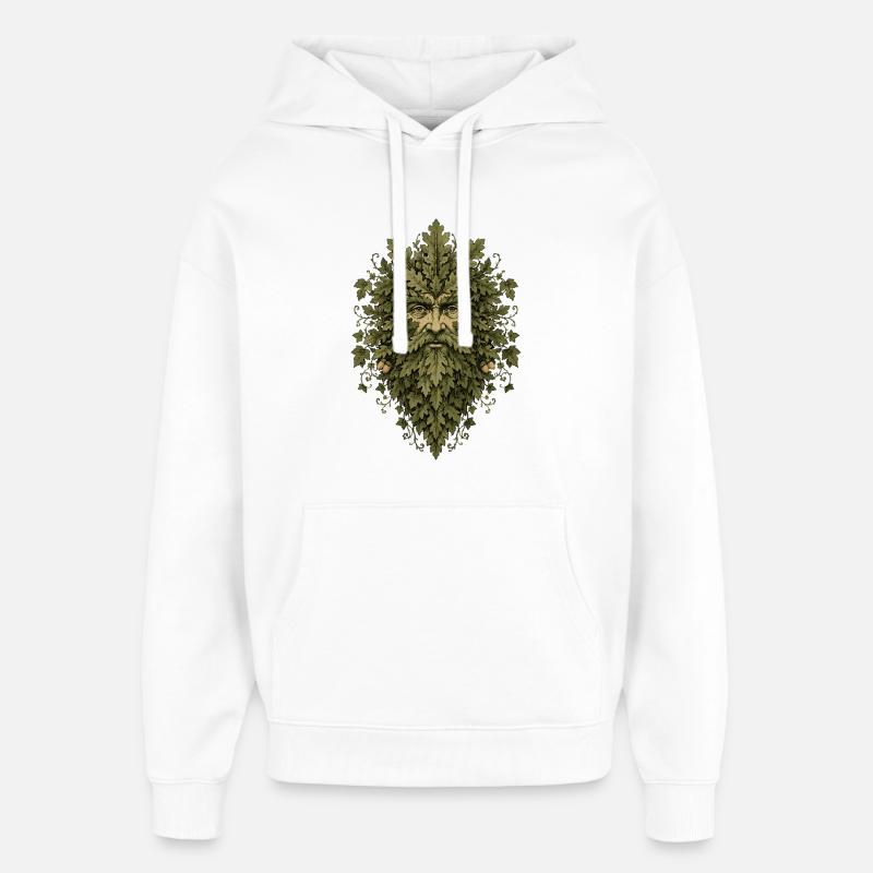 Leshy Green Man - Sweat à capuche unisexe Stanley/Stella Oversized - blanc