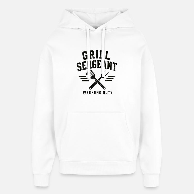 Grill Sergeant BBQ Shirt - Oversized Unisex Hoodie von Stanley/Stella - Weiß