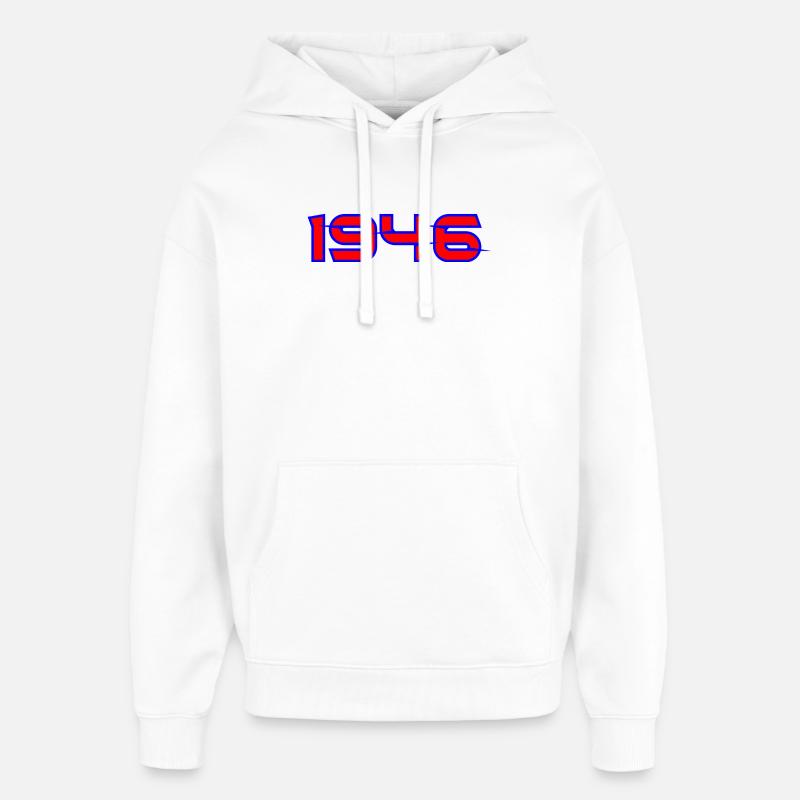 Conception des glyphes de 1946 - Sweat à capuche unisexe Stanley/Stella Oversized - blanc