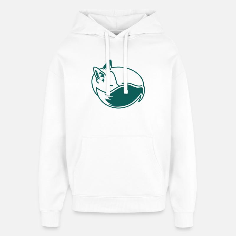 Fuchs eingekuschelt – Kawaii Fox Cartoon Design - Oversized Unisex Hoodie von Stanley/Stella - Weiß