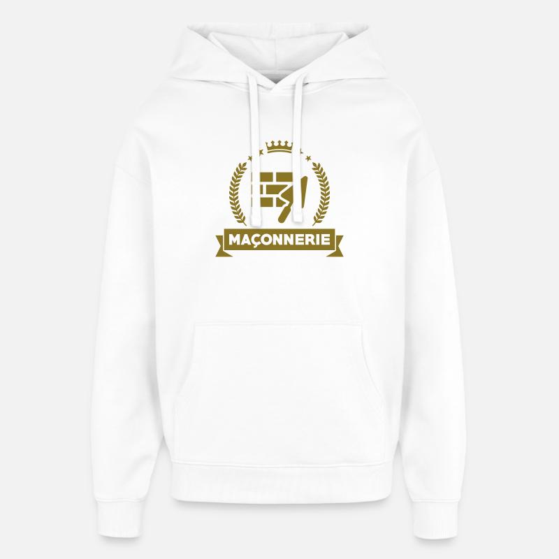 Maçonnerie - Sweat à capuche unisexe Stanley/Stella Oversized - blanc