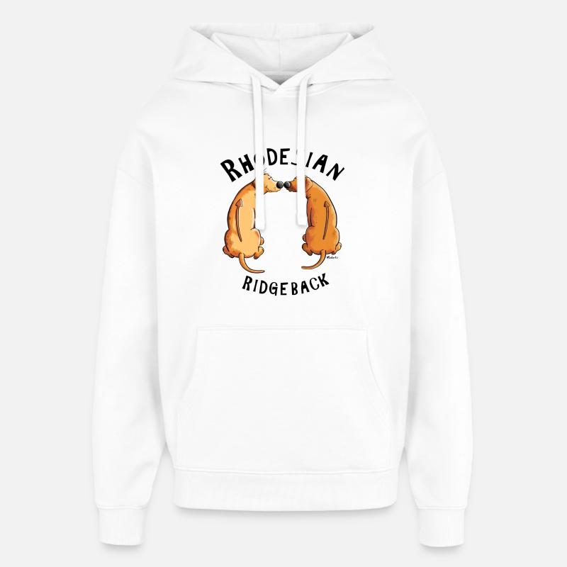 Heureux Rhodesian Ridgeback - Sweat à capuche unisexe Stanley/Stella Oversized - blanc