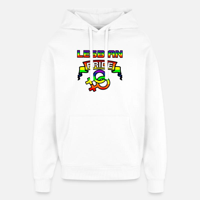 Rainbow lesbies proud logo 5 - Oversized Unisex Hoodie by Stanley/Stella - white