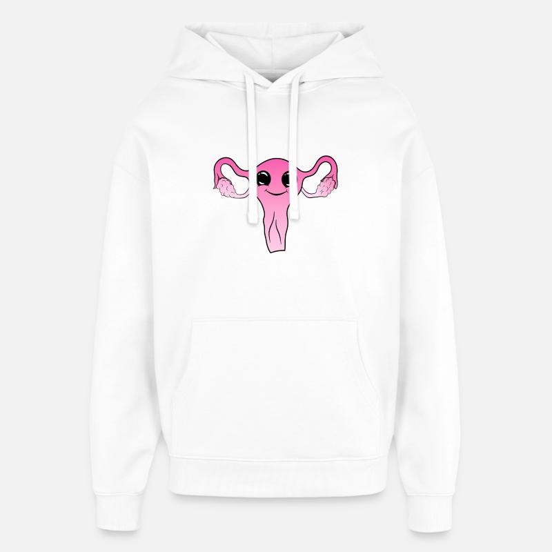 Utérus mignon mignon - Sweat à capuche unisexe Stanley/Stella Oversized - blanc