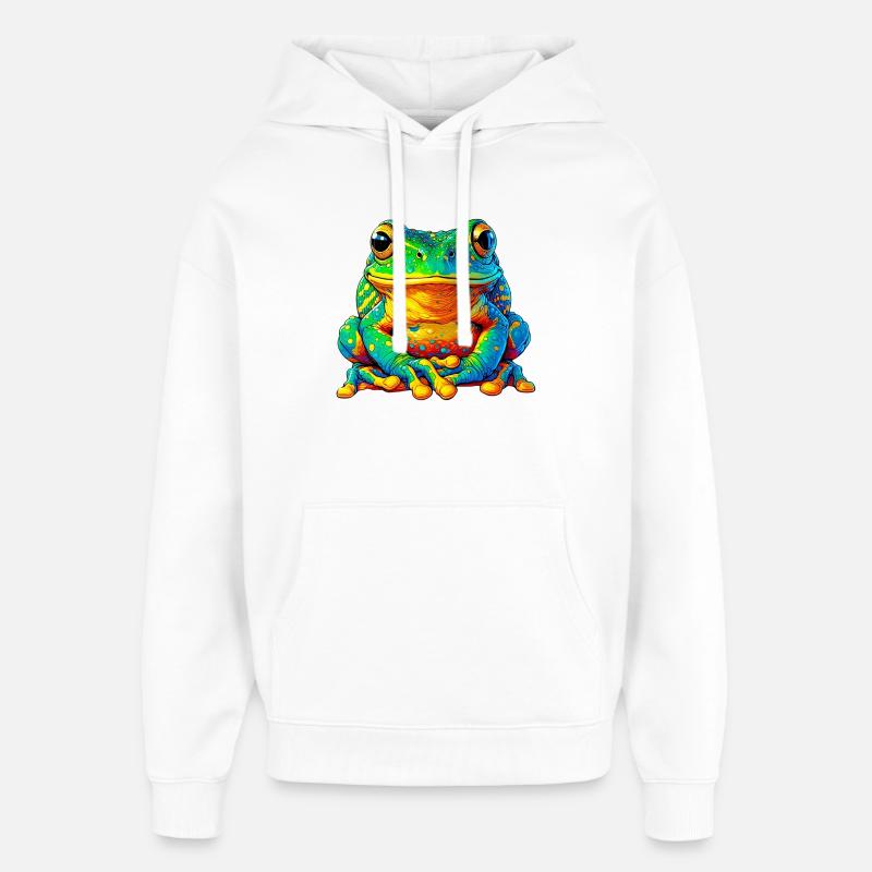 Grenouille - Sweat à capuche unisexe Stanley/Stella Oversized - blanc